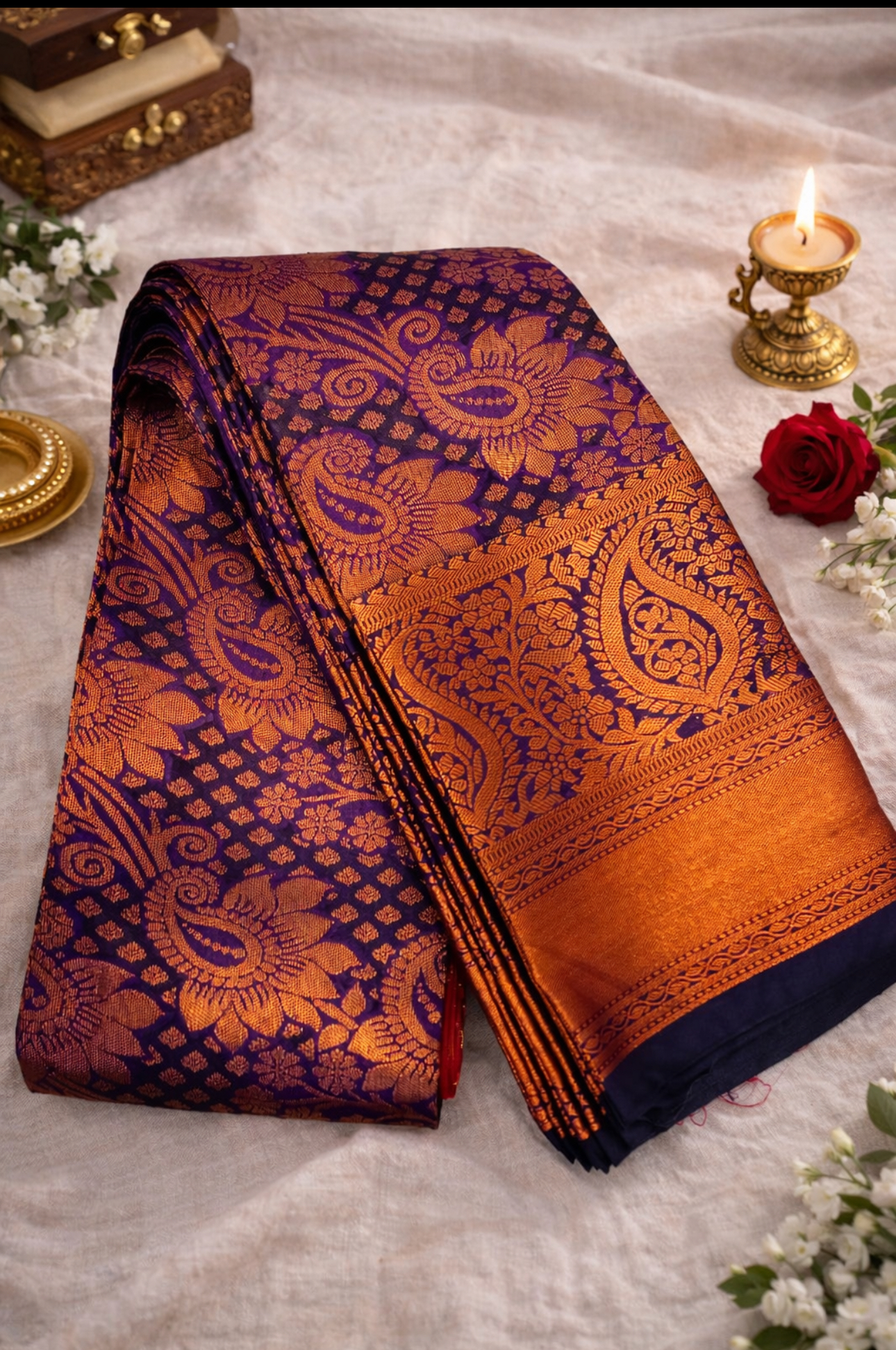Amethyst Heritage – Classic South Silk Saree